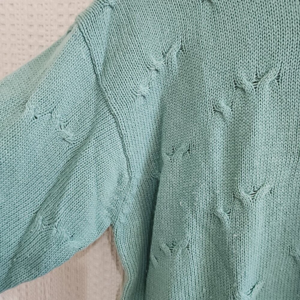 Vintage Teal Mock Neck Sweater M Partners by Mervyn’s 90s Soft Knit Pullover - Picture 5 of 12